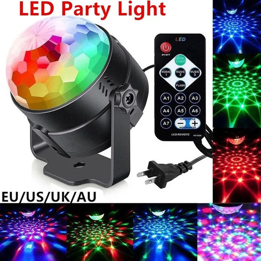 LED Party Lights Music Ball DJ Disco RGB KTV Bar Stage Light With Remote Controller