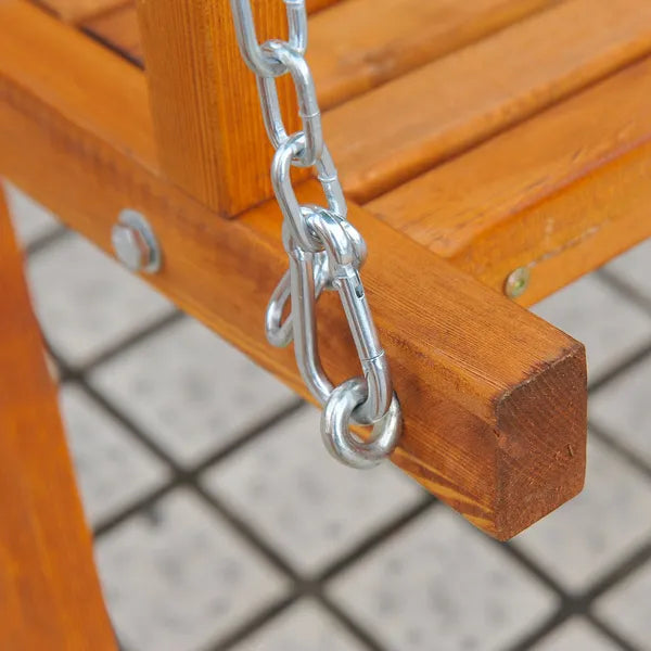 Wooden Garden Swing Chair Seat Bench Cream 3-Seater