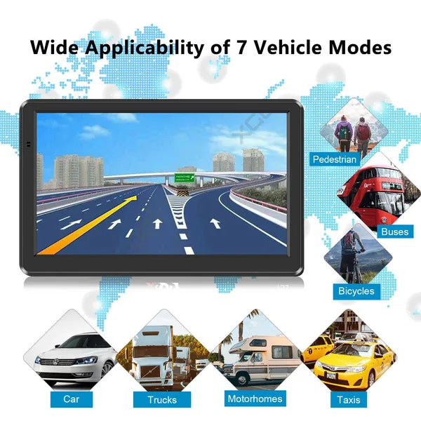 7" Inch Truck & Car GPS Navigation Sat Navi Europe Free Lifetime Maps