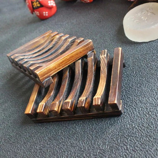 Natural Wooden Soap Dish Wood Soap Storage Soap Rack Plate Box Container For Bath Shower