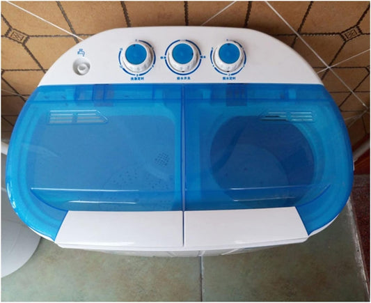 Portable Twin Tub Mini Washing Machine Small Semi-Automatic Double For Holiday Home Caravan Small Space