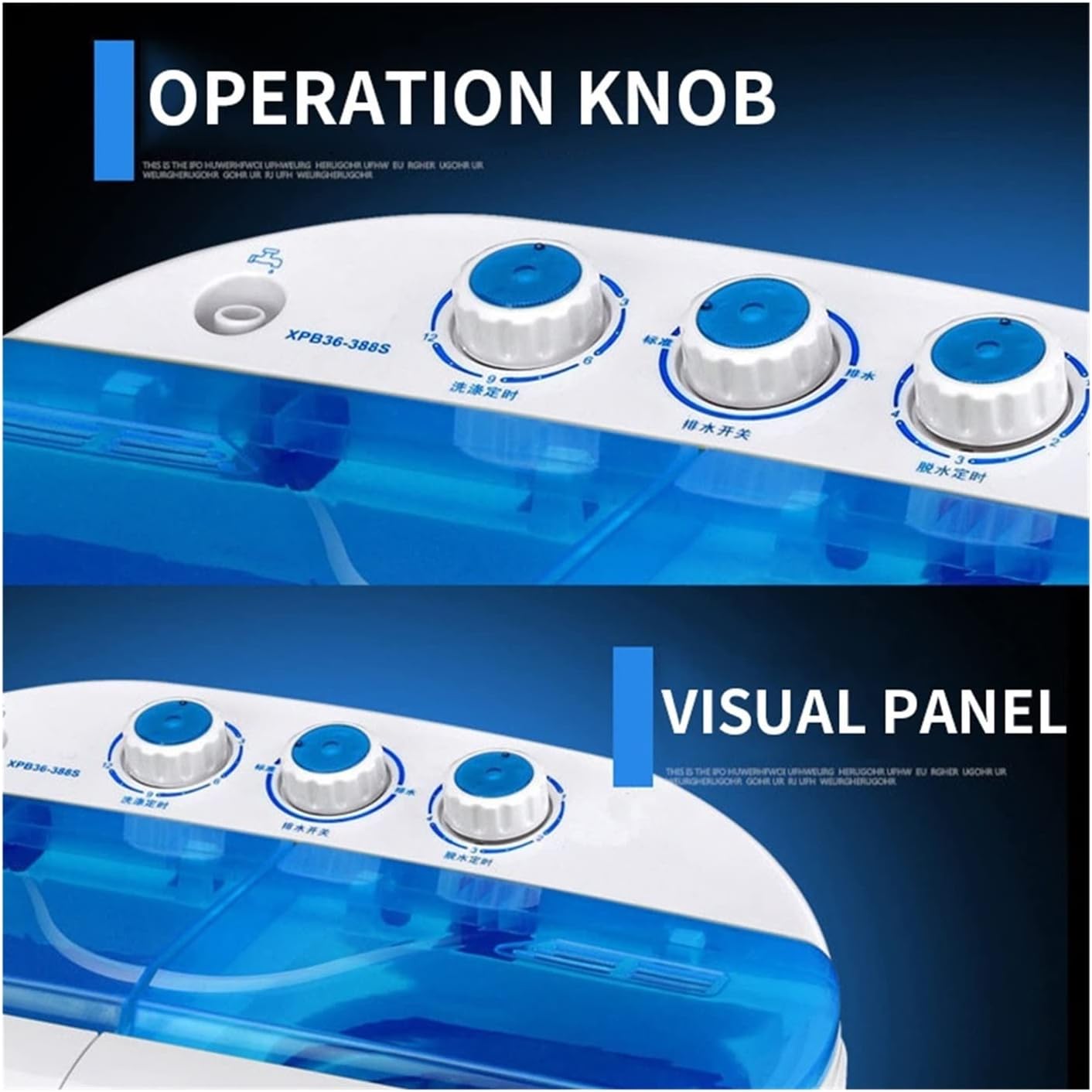 Portable Twin Tub Mini Washing Machine Small Semi-Automatic Double For Holiday Home Caravan Small Space