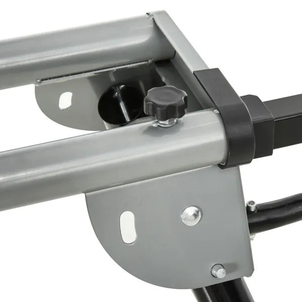 Mitre Saw Stand with Extensions, Sawhorse For Cutting Wood, Logs Foldable with Wheels Max Load 150 Kg, Black and Grey