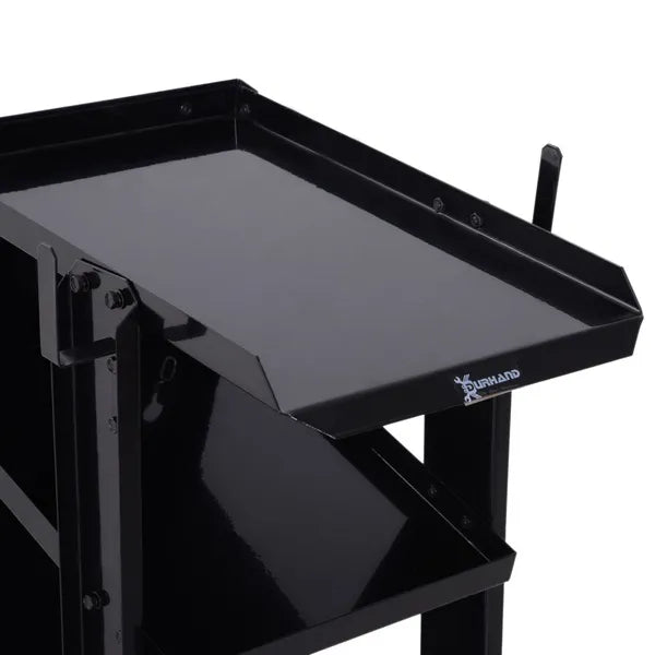DURHAND Welding Cart for Tanks Gas Bottles, Welder Trolley Garage With Safety Chain and Wheels, Max Load 50kg, Black