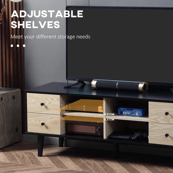 TV Unit Cabinet for TVs up to 60 Inches, TV Stand with Drawers and Adjustable Shelves for Living Room, Grey