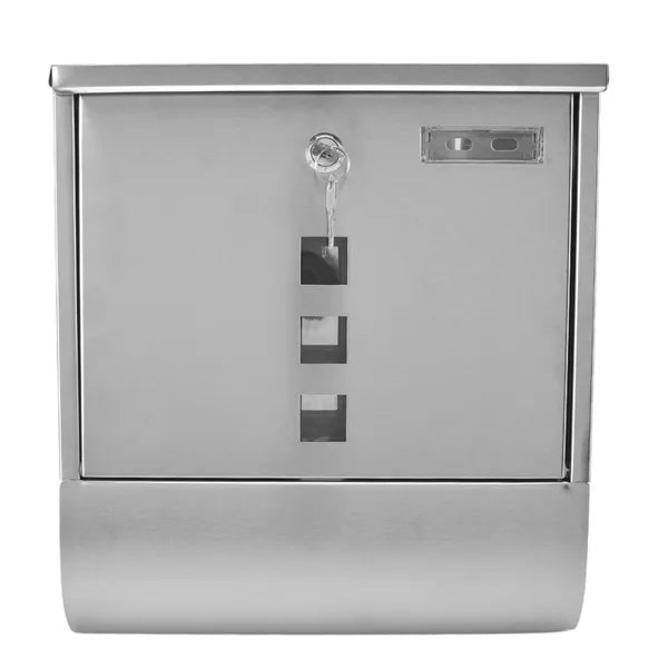 Mail Post Box Narrow Slot Stainless Steel Hanging Locking Mailbox Outside Garden WP