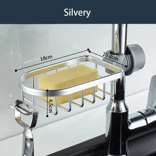 Adjustable Bathroom Faucet Storage Rack Drainage Shelf Kitchen Bathroom Sponge Dish Cloth Sponge Flannel Rack Shower