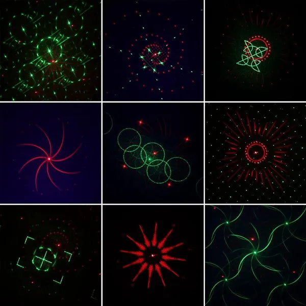 UV Stage Laser Projector - 480 Adjustable Patterns & Sound Activated Strobe Party Light
