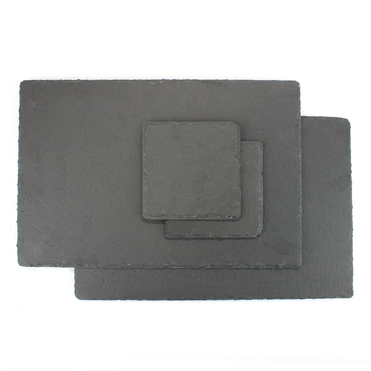 Maison & White Natural Slate Placemats & Coasters | 16 Piece Set | 8 Place Settings | 30 × 20cm Mats & 10cm Coasters