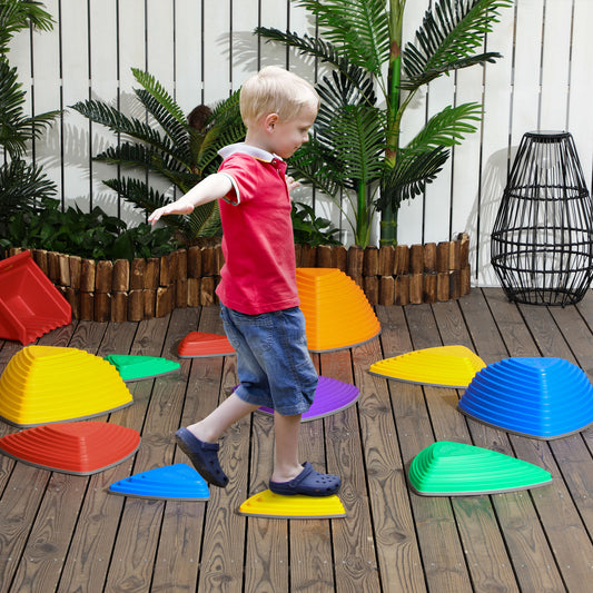 Stepping Stones Kids Balance River Stones Indoor Outdoor Obstacle Course, Sensory Play, Stackable 11 Pieces