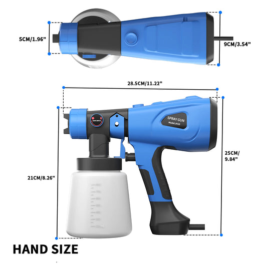 Electric Paint Sprayer, 3 Spray Patterns & 1000ml Detachable Tank Spray Gun Handheld For Fencing, Decking, Garden