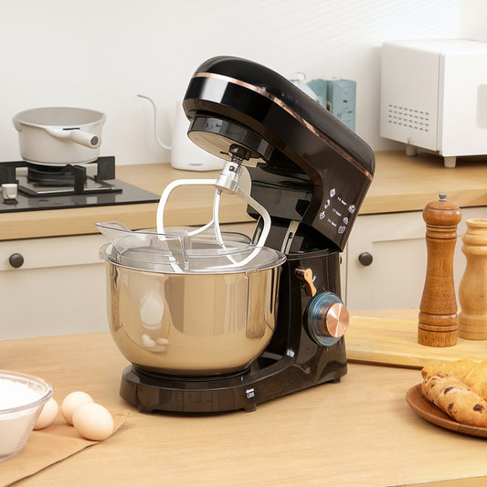 Stand Mixer, 5L Food Mixer for Baking, 6 Speeds and Pulse Setting, 1400W Cake Electric Kitchen Mixer with Dough Hook, Whisk