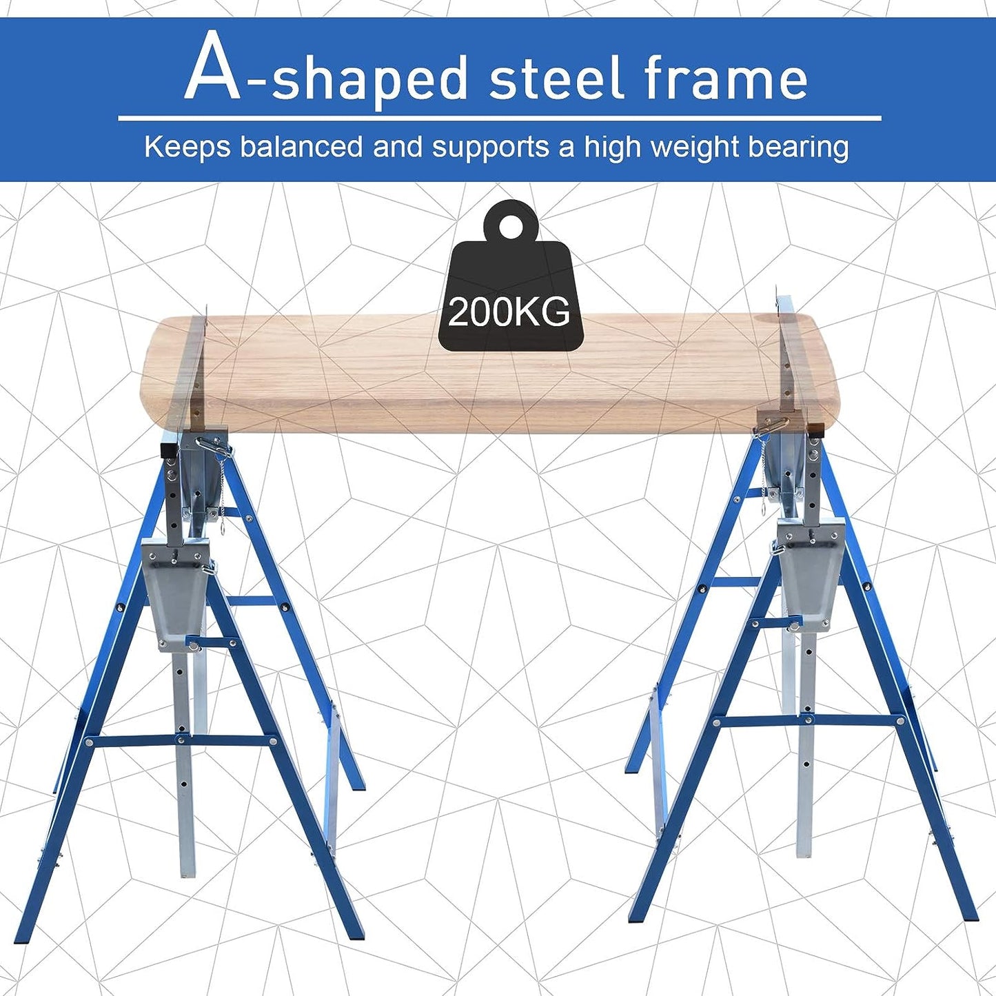 Steel Builders Workers Twin-Set Telescopic Trestle Stand Assist Blue / Black