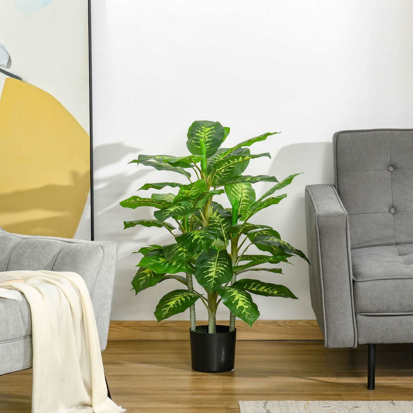 2 Piece Artificial Evergreen Tree Fake Decorative Plant in Nursery Pot for Indoor Outdoor Décor, Green