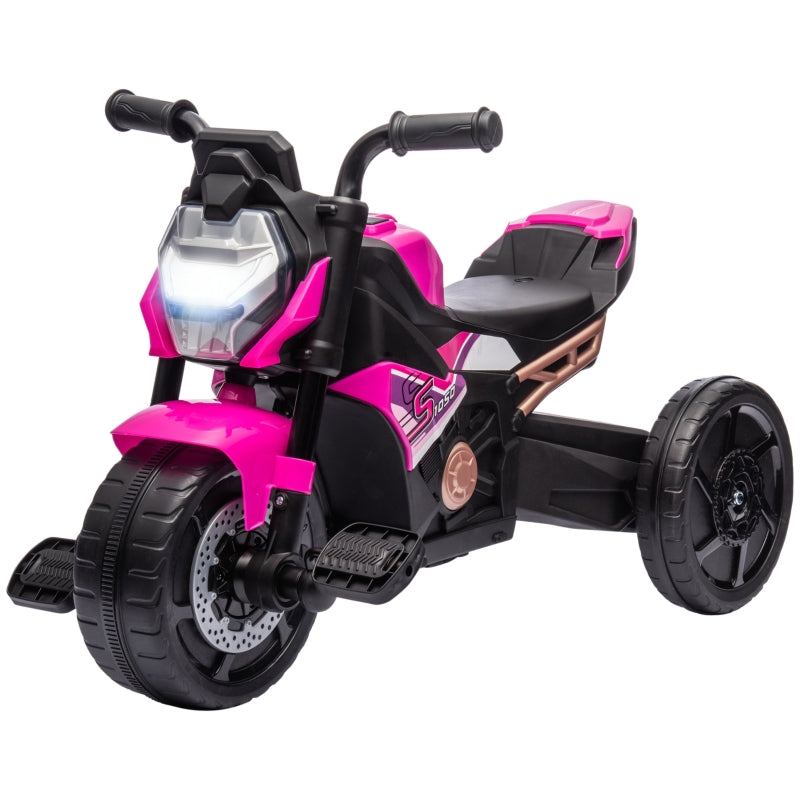 AIYAPLAY Motorcycle Design, 3 in 1 Toddler Trike, Sliding Car, Balance Bike with Headlight, Music, Horn, White