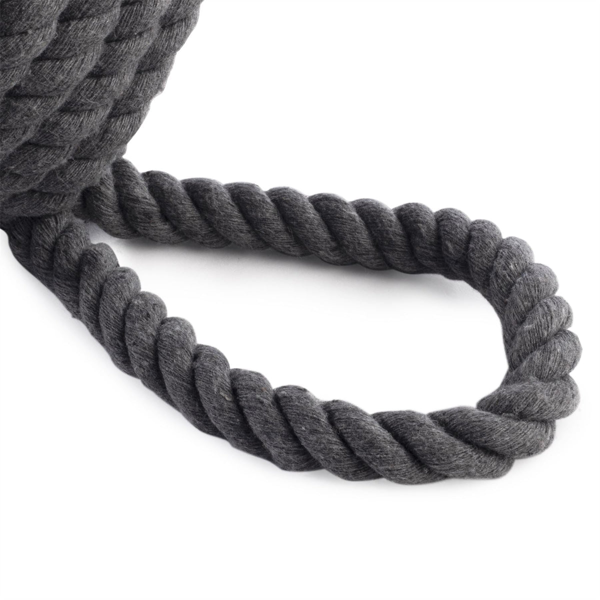 Maison & White Rope Knot Door Stop | Grey Cotton Nautical Doorstop | Weighted Sand & Polyester Filling | 15cm Ball & Carry Loop