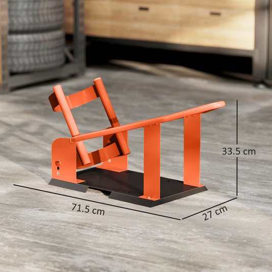 Motorcycle Wheel Chock, 816.5 kg Capacity Heavy Duty Steel Front Wheel Holder W/ 3 Height Adjustable Holes, Fits 381-533.4 mm Wheels