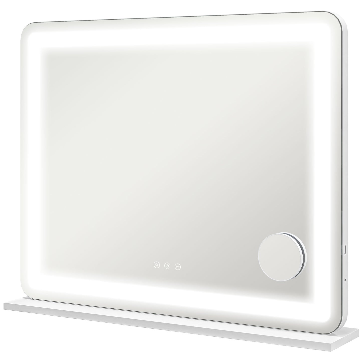 Vanity Mirror with Lights, Large Lighted Makeup Mirror with 3 Colour Lighting Modes, USB Charging Port, Touch Screen, Tabletop or Wall Mounted Design