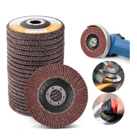10 Pieces 16*100Mm Flap Sanding Discs 40/60/80/120 Grit Grinding Wheels Blades Angle Grinder 16Mm Hole