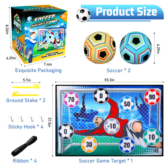 VATOS Football Soccer Sticky Goal Toy Shooting Score Practice Indoor Outdoor Sport Game Penalty Free Kick Training for Boys Gift