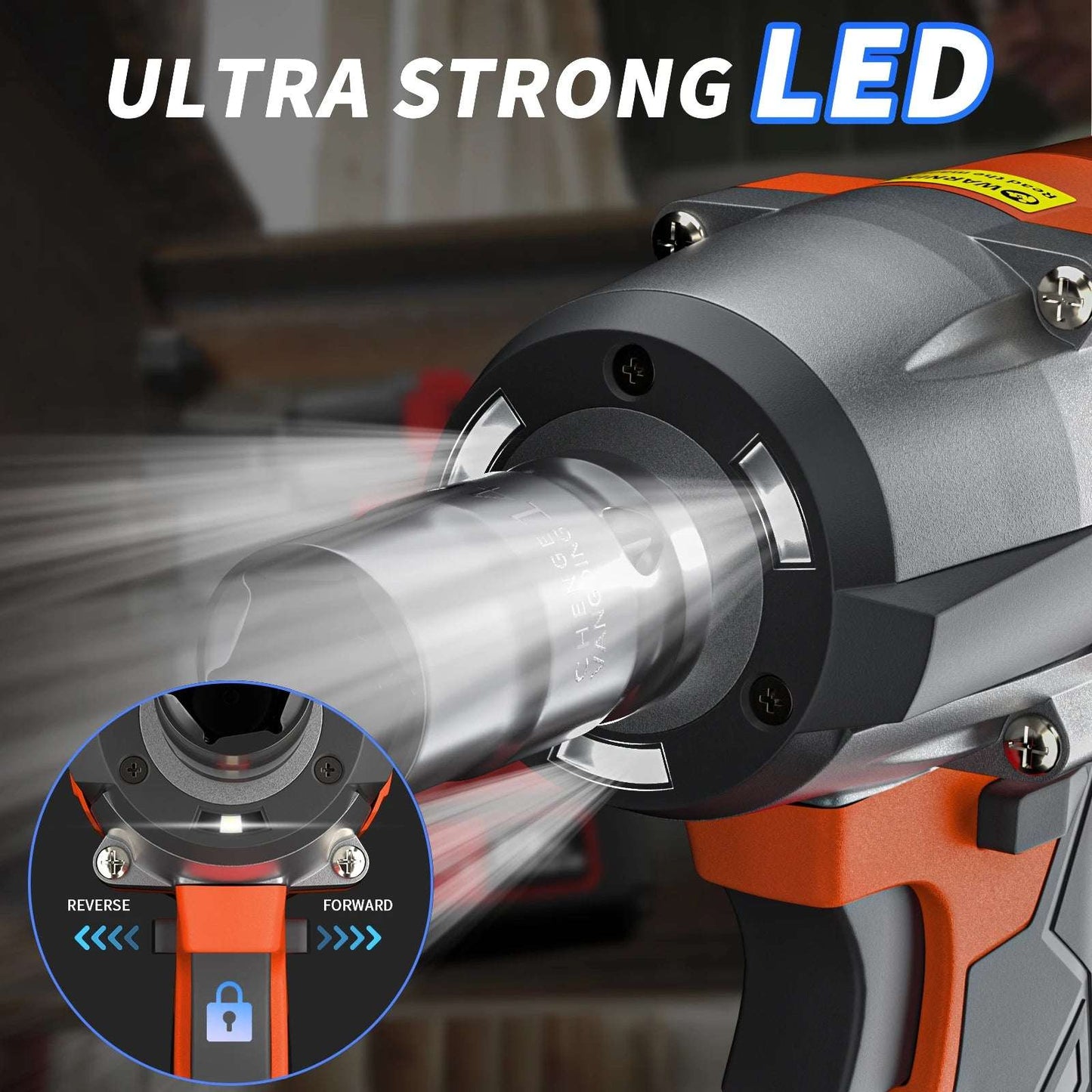 Cordless Brushless Impact Gun Driver Wrench, Variable Speed 3200RPM & Max Torque 1500Nm & 4 Socket Set