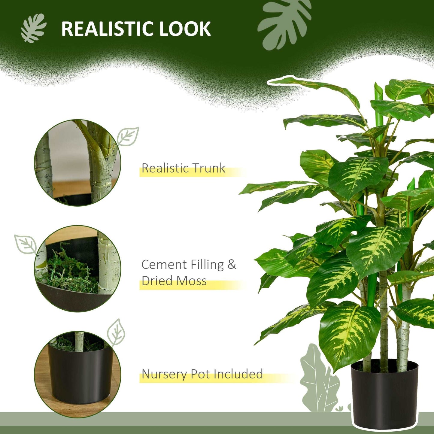 2 Piece Artificial Evergreen Tree Fake Decorative Plant in Nursery Pot for Indoor Outdoor Décor, Green