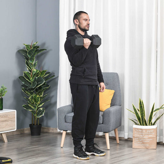 20KG Single Rubber Hex Dumbbell Portable Hand Weights Dumbbell Home Gym Workout Fitness Hand Dumbbell