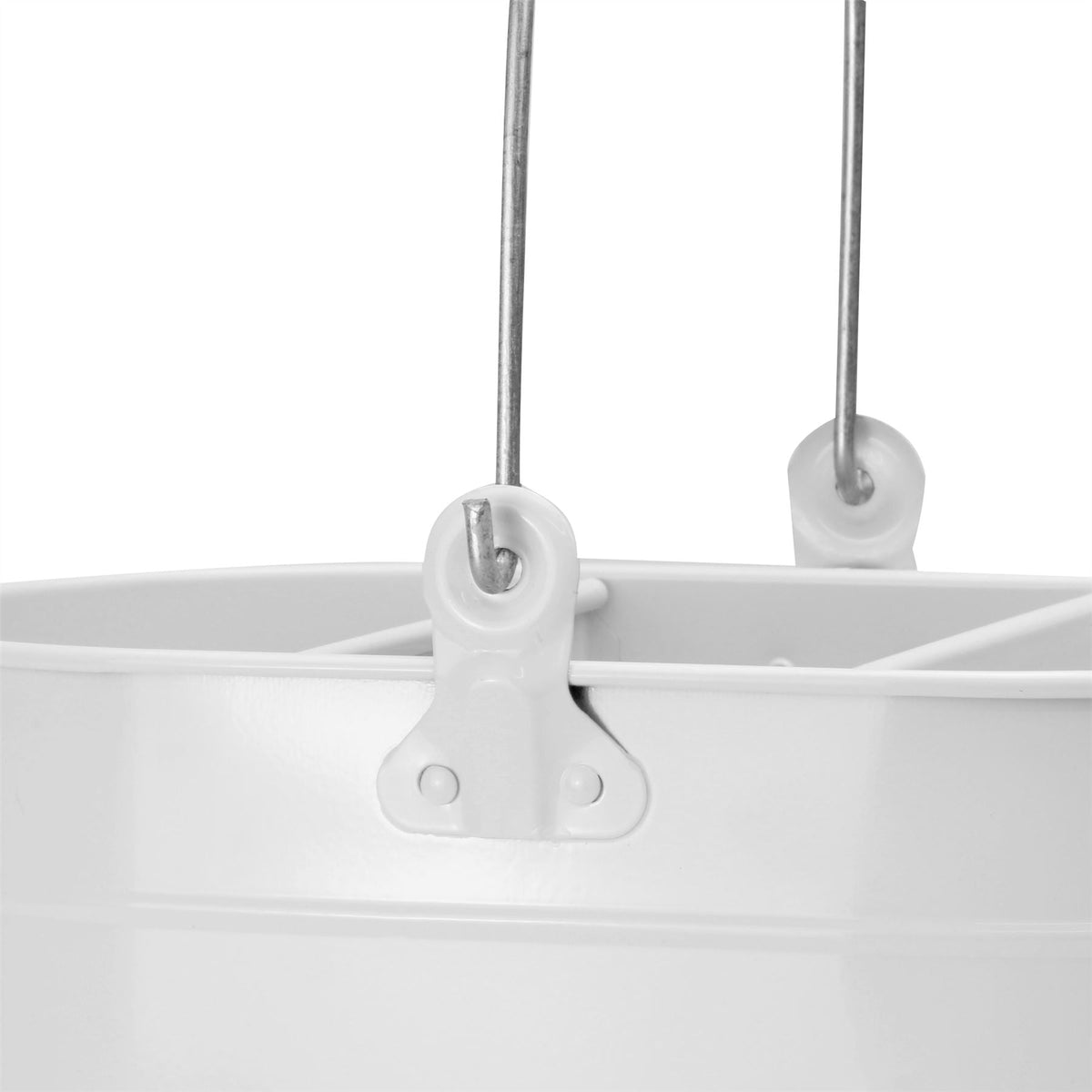 Maison & White Wash-Up Tidy | Chalk White Powder-Coated Steel Cleaning Caddy | 3 Compartments & Carry Handle | 27 × 14cm