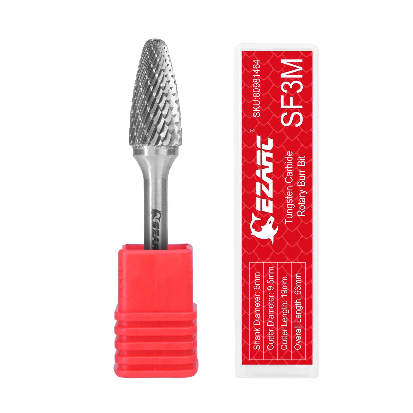 EZARC Tungsten Carbide Rotary Burr Bit 1PC Metalworking Double Cut Rotary File Milling Cutter Head Grinding Carbide Burr Tool