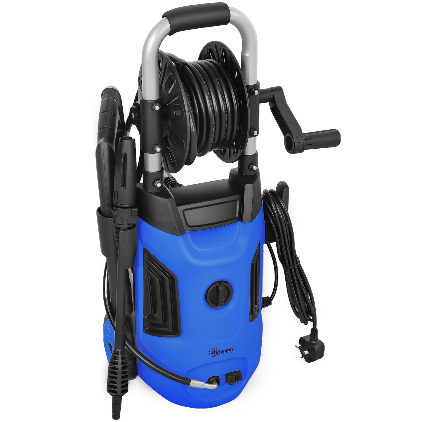 Outsunny 1800W High Pressure Washer, 150 Bar Pressure, 420 L/h Flow, Portable Power Washer Jet Wash Cleaner with Adjustable Nozzle, 6M Hose