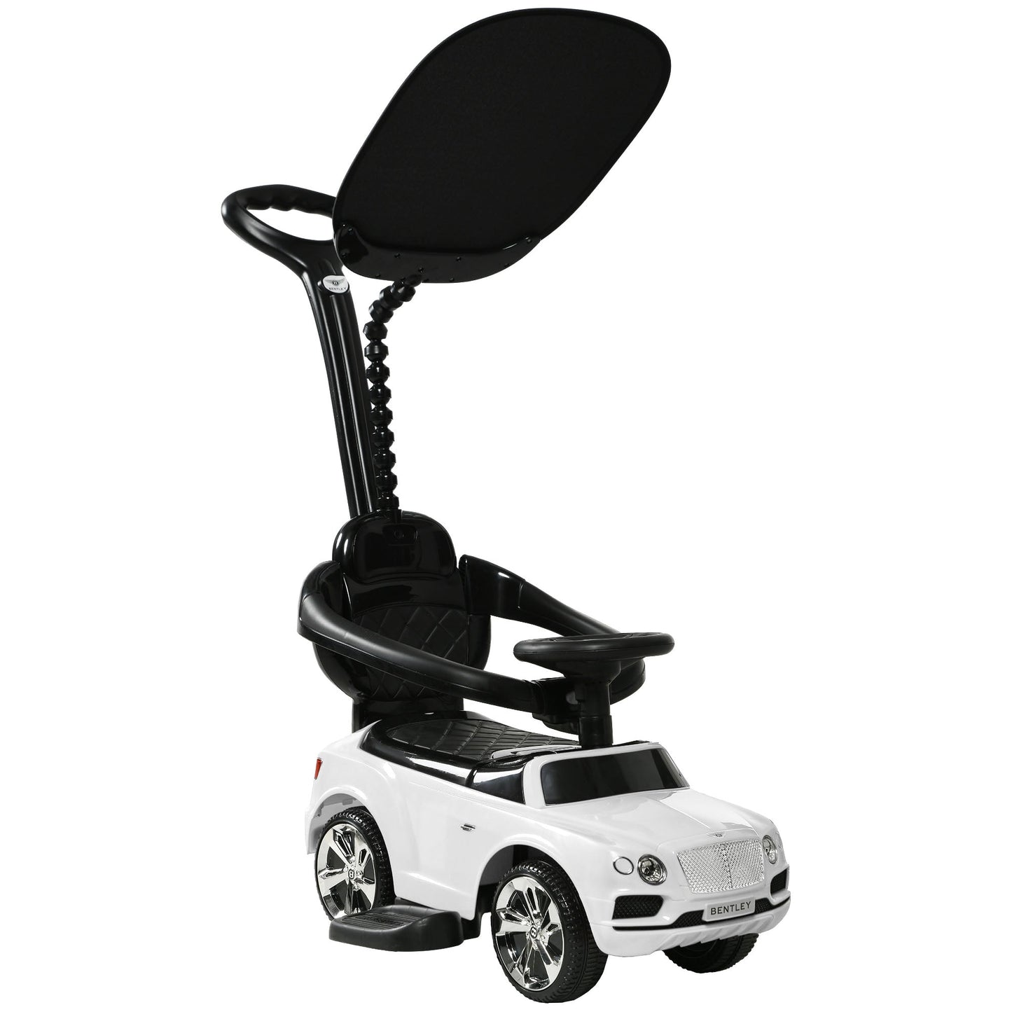 AIYAPLAY Bentley Bentayga Licensed 3-in-1 Baby Push Car, Ride on Car Sliding Car with Canopy, Horn Music