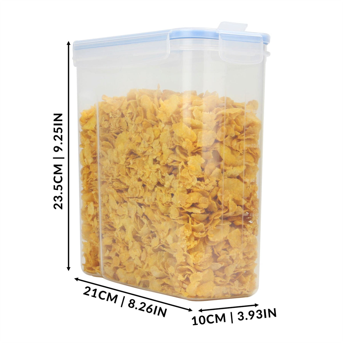 Pukkr Airtight Cereal Containers | Set of 4 | 4L Each | 23x23x10cm | Snap-Lock Lid | Easy-Dispense Opening | Labels & Chalk Pen Included | Hand Wash | 2-Year Warranty
