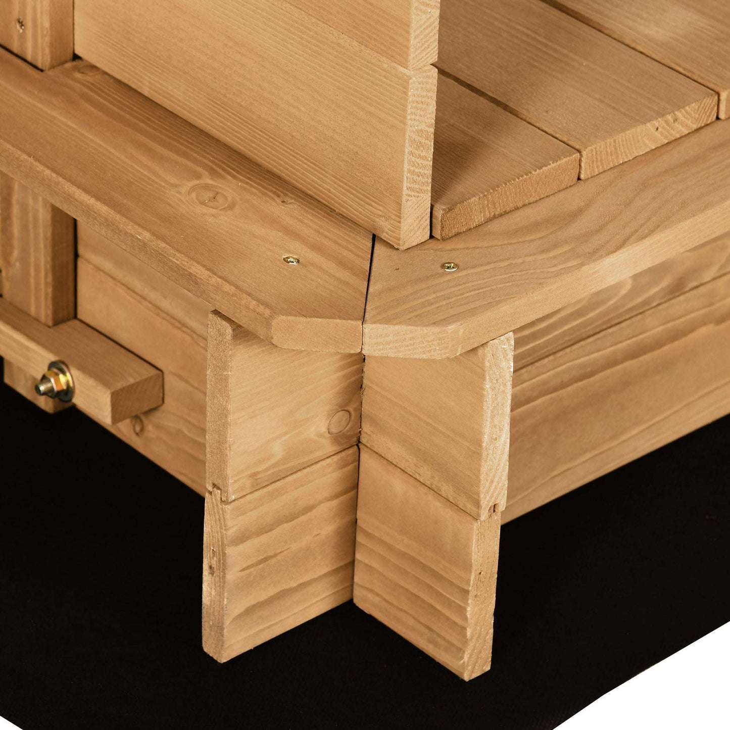 Outsunny Wooden Sandpit with Adjustable Canopy Light Brown