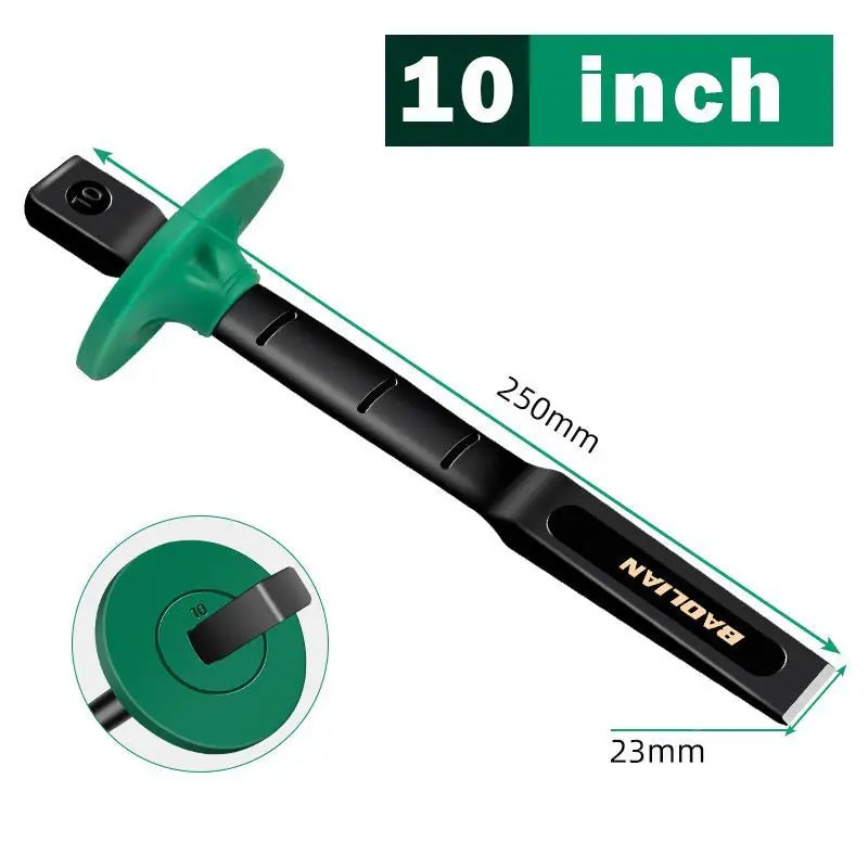 Heavy-Duty Flat Chisel with Hand Guard 6/8/10/12 Inch Stone Concrete Splitter Stonemason's Carving Knife Woodworking Tools