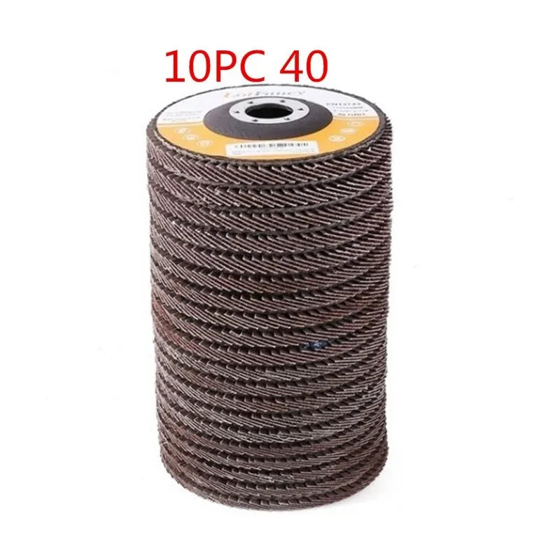 10 Pieces 16*100Mm Flap Sanding Discs 40/60/80/120 Grit Grinding Wheels Blades Angle Grinder 16Mm Hole