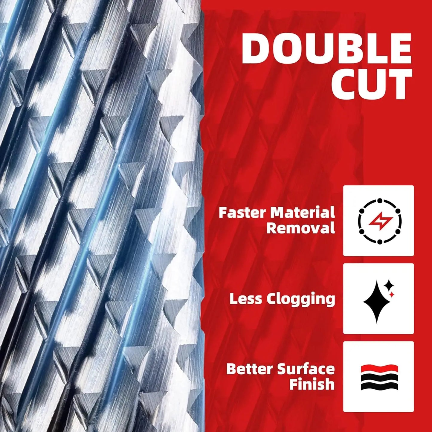EZARC 1 Piece Tungsten Carbide Rotary Burr Bit, Double Cut Carbide Burr 1/4" Shank Die Grinder Cutting Burrs Bit for Metal Working