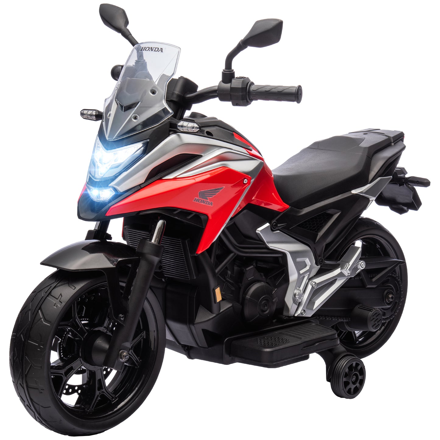 AIYAPLAY 12V Honda Licensed Kids Electric Motorbike w/ Music, Headlights, Early Education Function, for 3-6 Years