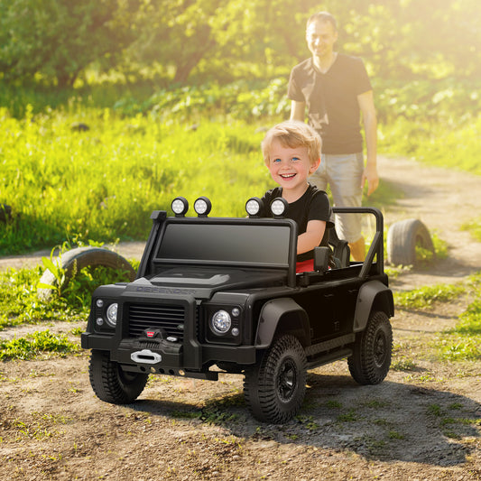 AIYAPLAY Kids Official Licensed Land Rover Defender 110 SVX Ride On Car with Remote Control, Music, Horn, 4 Spring Suspension Wheels, LED Lights for 3-5 Years Old