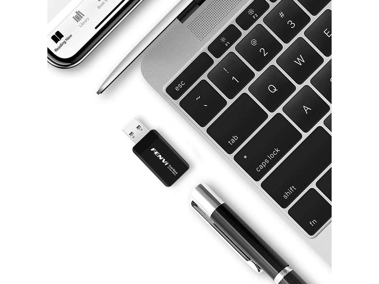 Fenvi Wireless USB WiFi Adapter for PC - 802.11AC 1300Mbps Dual Band 5G/2.4G WiFi USB 3.0 Wi-Fi Dongle for PC Desktop Laptop Windows.