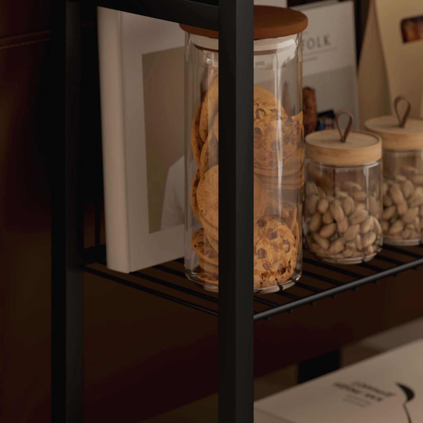 Three Shelf Industrial Side Table - Grey