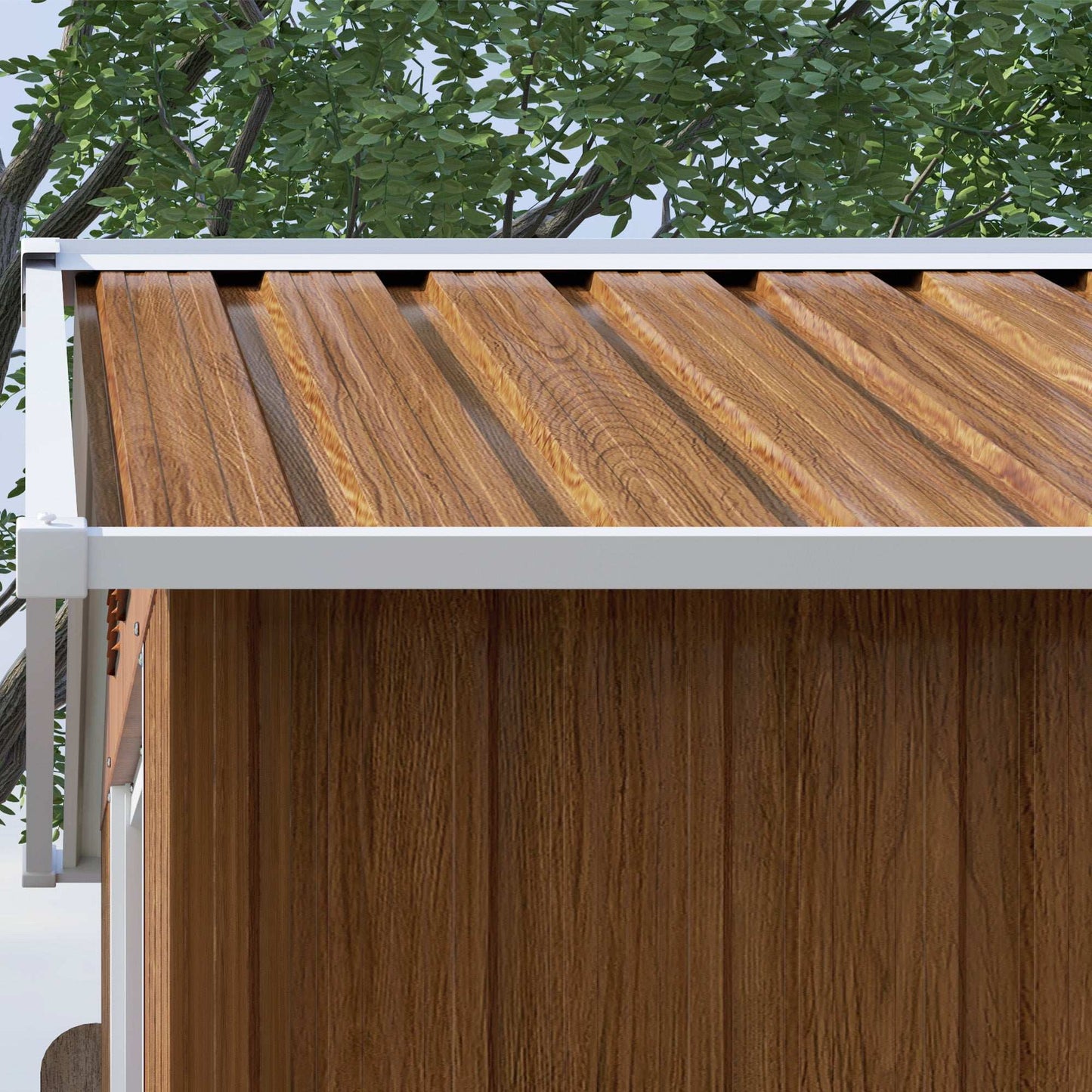 Outsunny 6.5 x 3.5ft Metal Garden Storage Shed - Wood-Effect