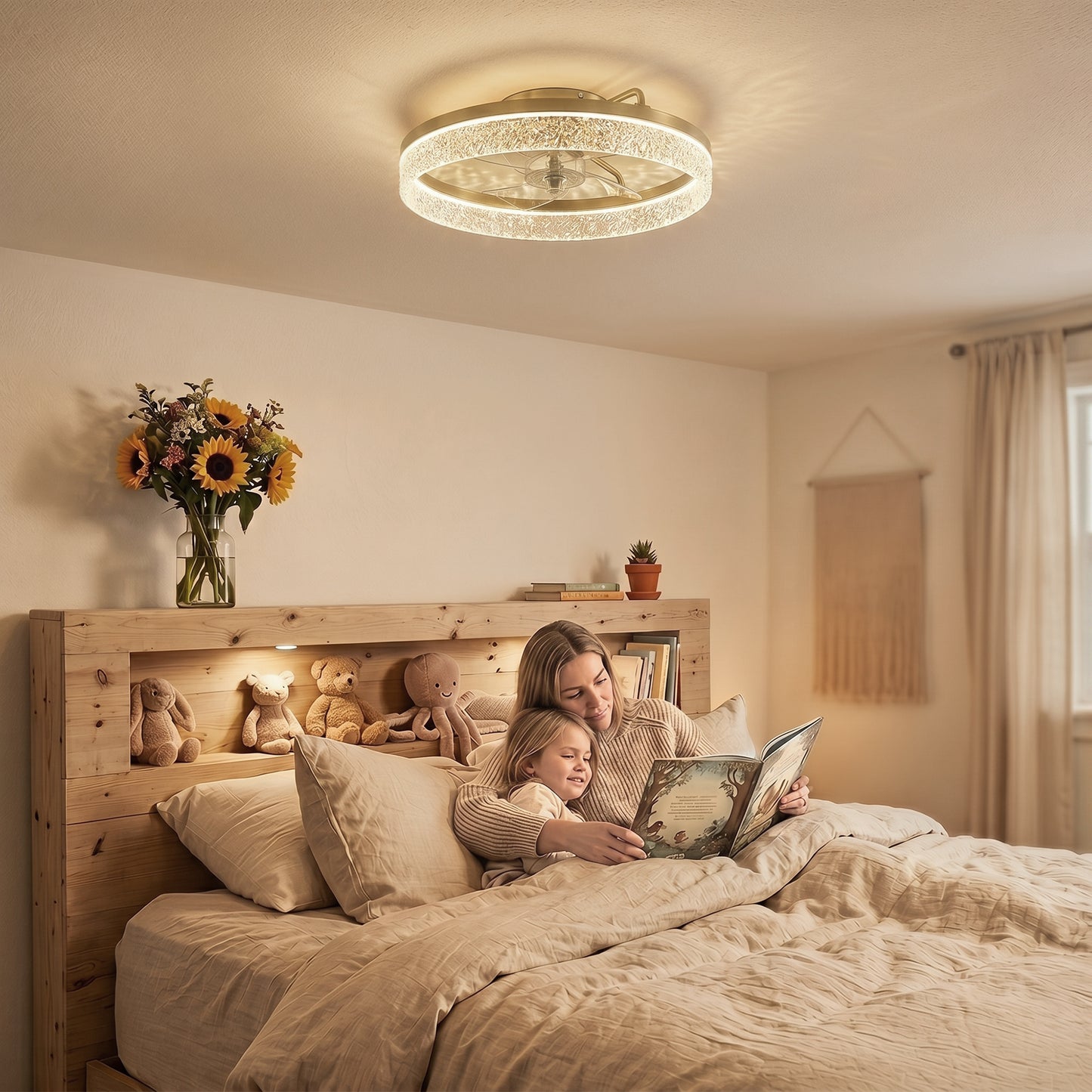 Smart Ceiling Fan with Dimmable LED Light | Remote & App Control | 6 Speeds | Gold Tone