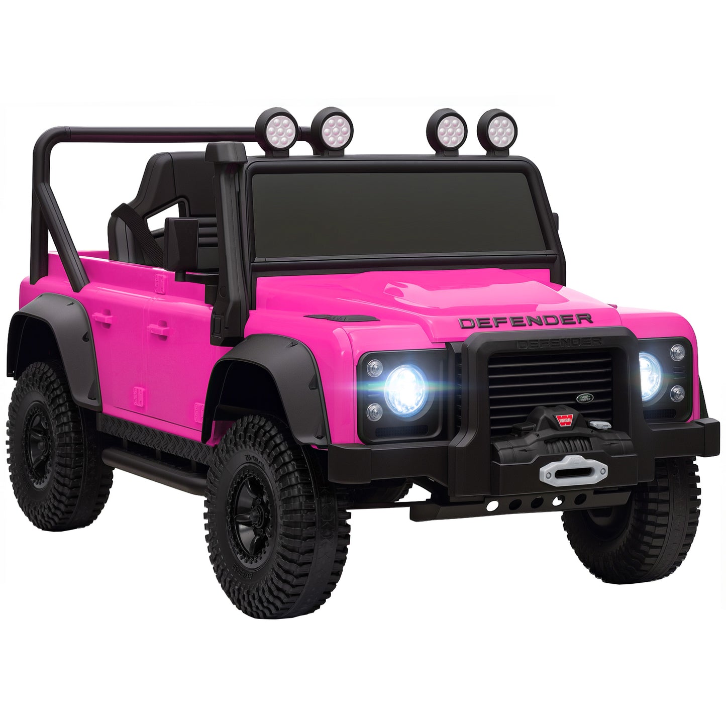 AIYAPLAY Kids Official Licensed Land Rover Defender 110 SVX Ride On Car with Remote Control, Music, Horn, 4 Spring Suspension Wheels, LED Lights for 3-5 Years Old