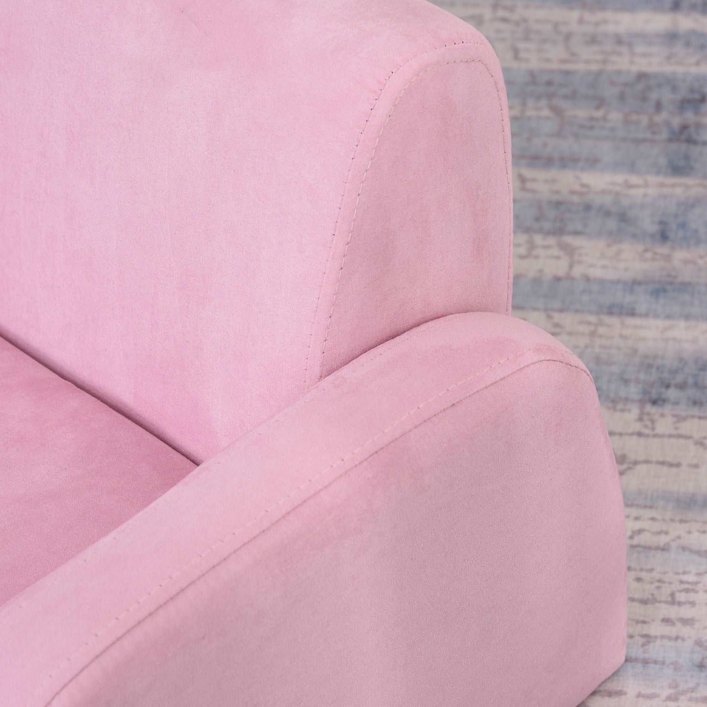 2 In 1 Kids Armchair Sofa Bed Fold Out Padded Wood Frame Bedroom, Pink