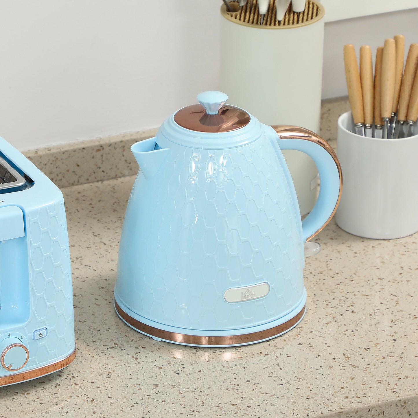 1.7L 3000W Fast Boil Kettle & 2 Slice Toaster Set, Kettle and Toaster Set with Auto Shut Off, Browning Controls