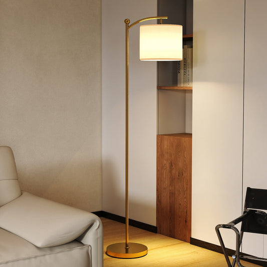LED Floor Lamp with Remote Control - Gold Tone