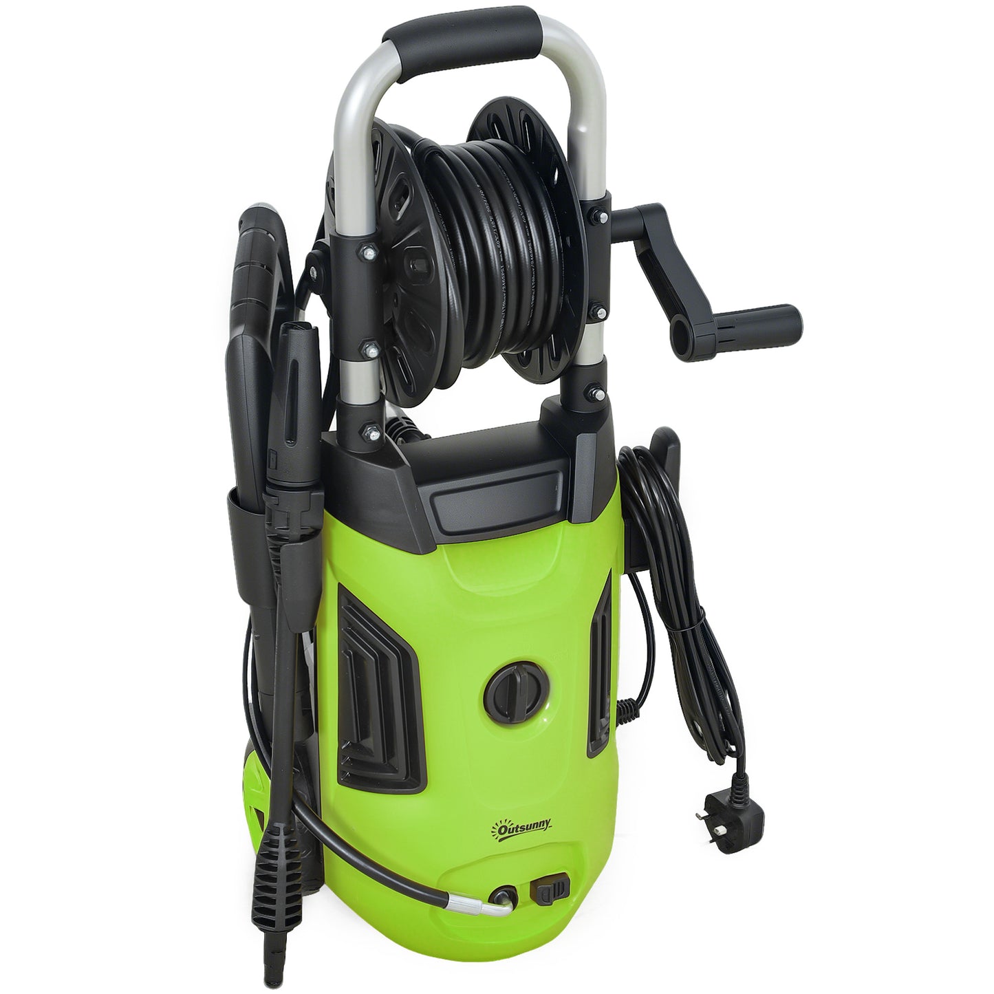 Outsunny 1800W High Pressure Washer, 150 Bar Pressure, 420 L/h Flow, Portable Power Washer Jet Wash Cleaner with Adjustable Nozzle, 6M Hose