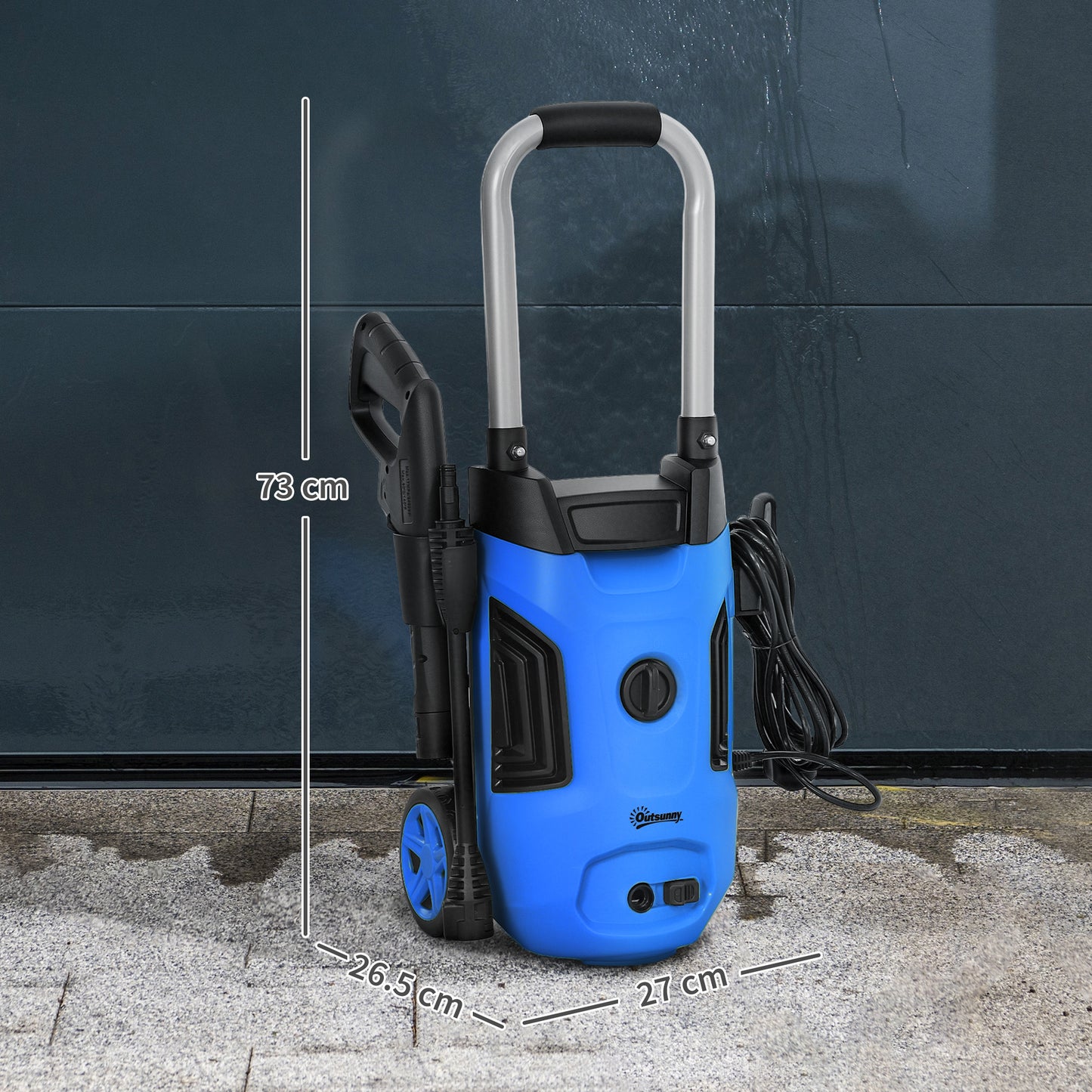 Outsunny 1800W High Pressure Washer, 150 Bar Pressure, 420 L/h Flow, Portable Electric Power Washer Jet Wash Cleaner with Adjustable Nozzle, 6M Hose