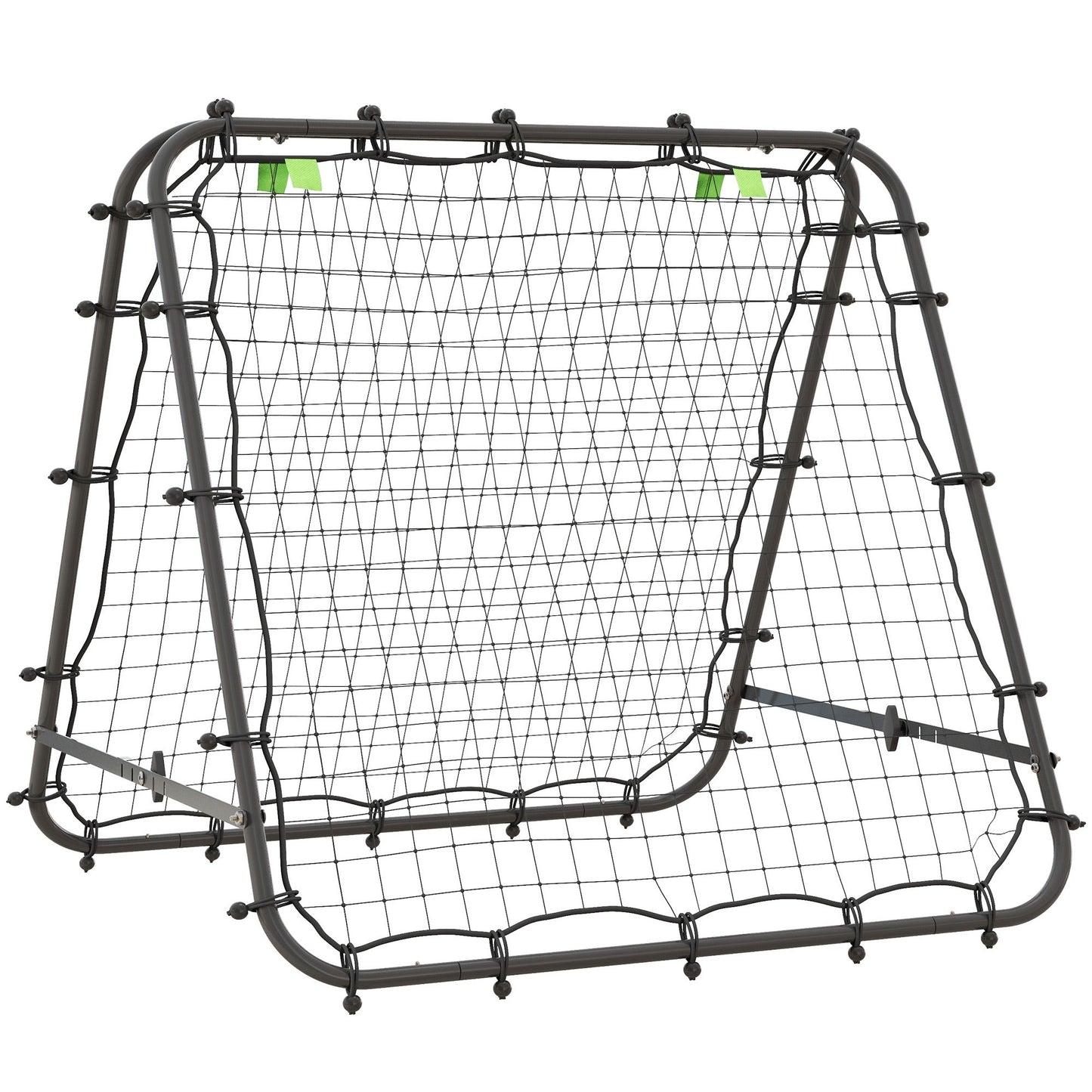 Double Sided Football Rebounder Net, Football Rebound Goal with 5 Adjustable Angles, Red / Black