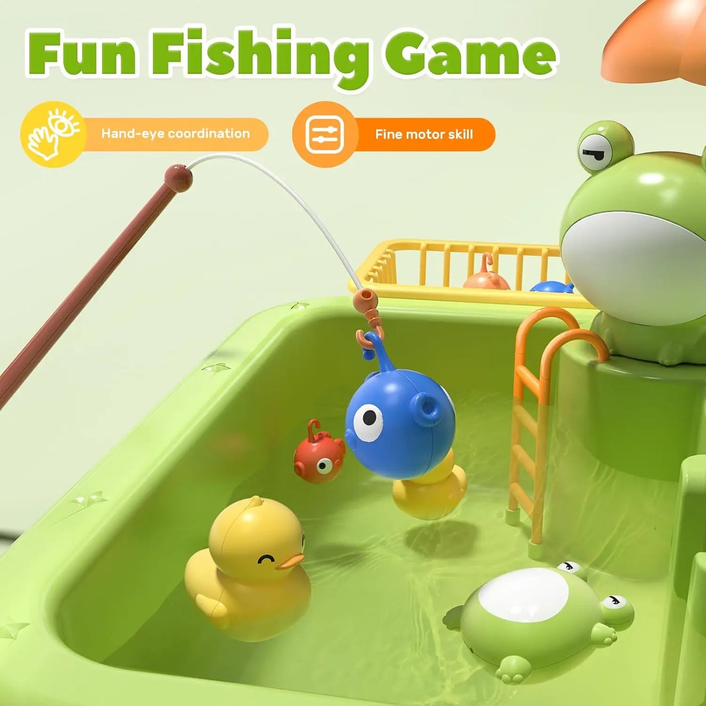 CUTE STONE Play Sink With Running Water, Electric Faucet, Kitchen & Pool Toys, Role Play Dishwasher